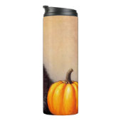  Halloween Zwarte Kitten Illustratie Thermosbeker (Geroteerd rechts)