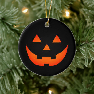 Halloween zwarte neon oranje Jack o lantern pompoe Keramisch Ornament