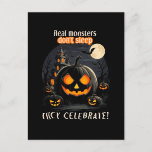 Halloween zwarte pompoen briefkaart