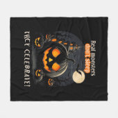 Halloween zwarte pompoen fleece deken (Voorkant (Horizontaal))