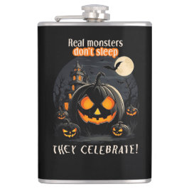 Halloween zwarte pompoen heupfles