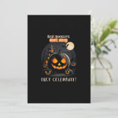 Halloween zwarte pompoen kaart (Staand voorkant)