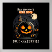 Halloween zwarte pompoen poster (Voorkant)