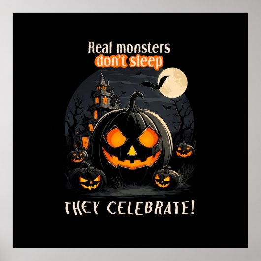 Halloween zwarte pompoen poster (Voorkant)