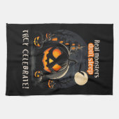 Halloween zwarte pompoen theedoek (Horizontaal)