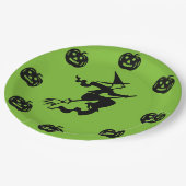 Halloween - Zwarte pompoenen & heks Papieren Bordje (Gekanteld)