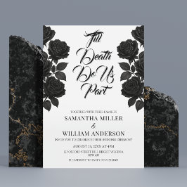 Halloween Zwarte Rozen Gotische bruiloft Kaart