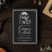 Halloween Zwarte  Schedel Kostuumfeest Kaart