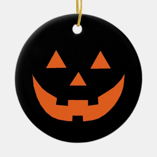 Halloween zwarte sinaasappel Jack o lantern pompoe Keramisch Ornament (Voorkant)
