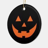 Halloween zwarte sinaasappel Jack o lantern pompoe Keramisch Ornament (Links)