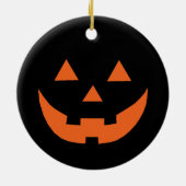 Halloween zwarte sinaasappel Jack o lantern pompoe Keramisch Ornament (Achterkant)