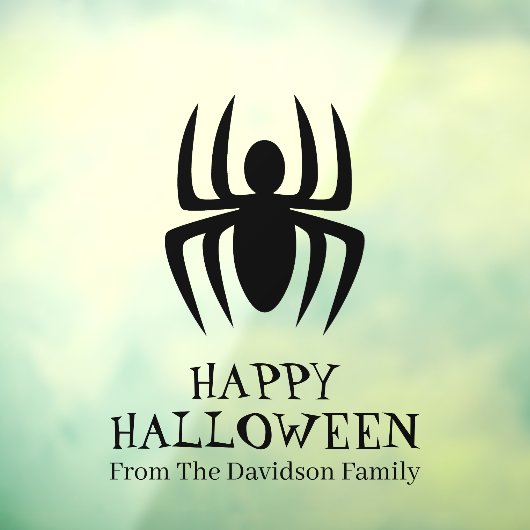 Halloween zwarte spin aangepaste tekstdecoratie raamsticker (Vel 3)