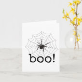 Halloween, Zwarte Spin, Kaart, Boo Kaart (Gele Bloem)