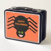 Halloween Zwarte Spin Metaal Lunchbox (Achterkant)