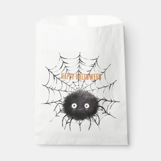 Halloween Zwarte Spin op Web Bedankzakje (Voorkant)