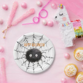 Halloween Zwarte Spin op Web Papieren Bordje (Feest)