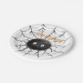 Halloween Zwarte Spin op Web Papieren Bordje (Gekanteld)