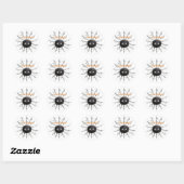 Halloween Zwarte Spin op Web Ronde Sticker (Vel)