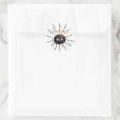 Halloween Zwarte Spin op Web Ronde Sticker (Tas)