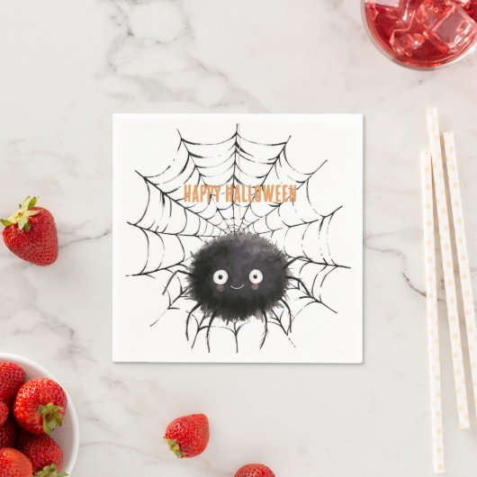 Halloween Zwarte Spin op Web Servet (Insitu)