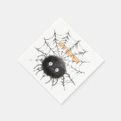Halloween Zwarte Spin op Web Servet (Hoek)