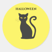 HALLOWEEN zwarte stickers. Ronde Sticker (Voorkant)
