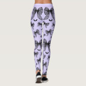 Halloween zwarte strik coquette Paarse heks naam Leggings (Achterkant)
