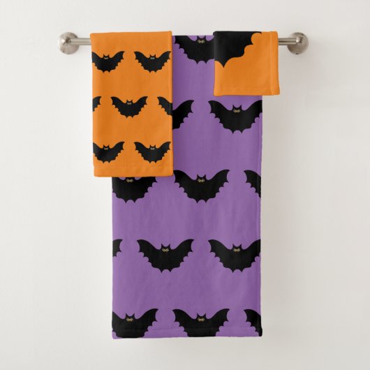 Halloween Zwarte Vleermuis Bad Handdoek (Insitu)