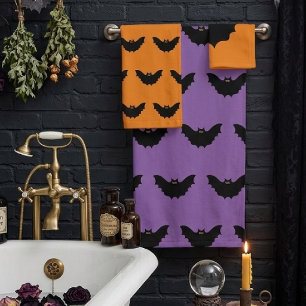 Halloween Zwarte Vleermuis Bad Handdoek