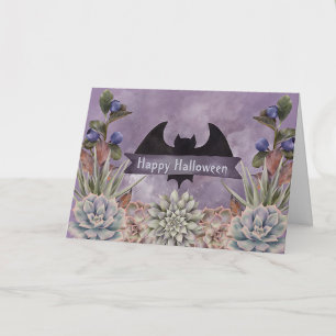 Halloween Zwarte Vleermuis Bloemstuk Kaart