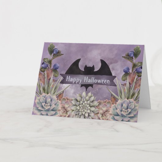 Halloween Zwarte Vleermuis Bloemstuk Kaart