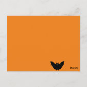 Halloween Zwarte Vleermuis Briefkaart (Achterkant)