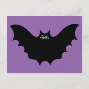 Halloween Zwarte Vleermuis Briefkaart