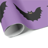 Halloween Zwarte Vleermuis Cadeaupapier (Rol Hoek)