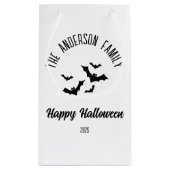 Halloween zwarte vleermuizen gepersonaliseerde naa klein cadeauzakje (Achterkant)