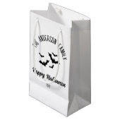 Halloween zwarte vleermuizen gepersonaliseerde naa klein cadeauzakje (Voorkant Gekanteld)