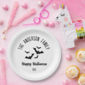 Halloween zwarte vleermuizen gepersonaliseerde naa papieren bordje (Feest)