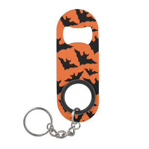 Halloween zwarte vleermuizen oranje cool griezelig mini flessenopener