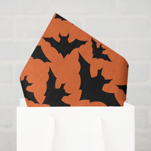 Halloween zwarte vleermuizen oranje cool griezelig tissuepapier (Cadeauzakje)