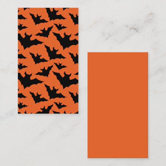 Halloween zwarte vleermuizen oranje cool griezelig visitekaartje (Voorkant / Achterkant)