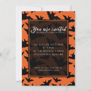 Halloween zwarte vleermuizen oranje koele enge pat kaart