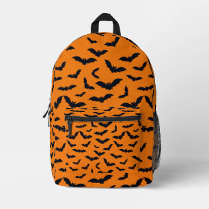 Halloween Zwarte Vleermuizen Oranje Naadloos Patro Bedrukte Rugzak