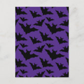 Halloween zwarte vleermuizen paarse koele griezeli briefkaart (Voorkant)