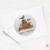 Halloween Zwarte Vogel en Pompoenen | STICKER (Envelop)