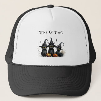 Halloween Zwarte Witchy Kittens Kattenheks Trucker Pet