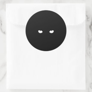 Halloween zwarte witte enge ogen spookachtig ronde sticker