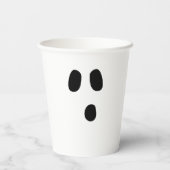 Halloween zwarte witte enge spookkop papieren bekers (Achterkant)