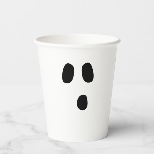Halloween zwarte witte enge spookkop papieren bekers (Achterkant)