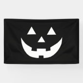 Halloween zwarte witte Jack o lantaarn Spandoek (Horizontaal)