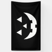 Halloween zwarte witte Jack o lantaarn Spandoek (Verticaal)